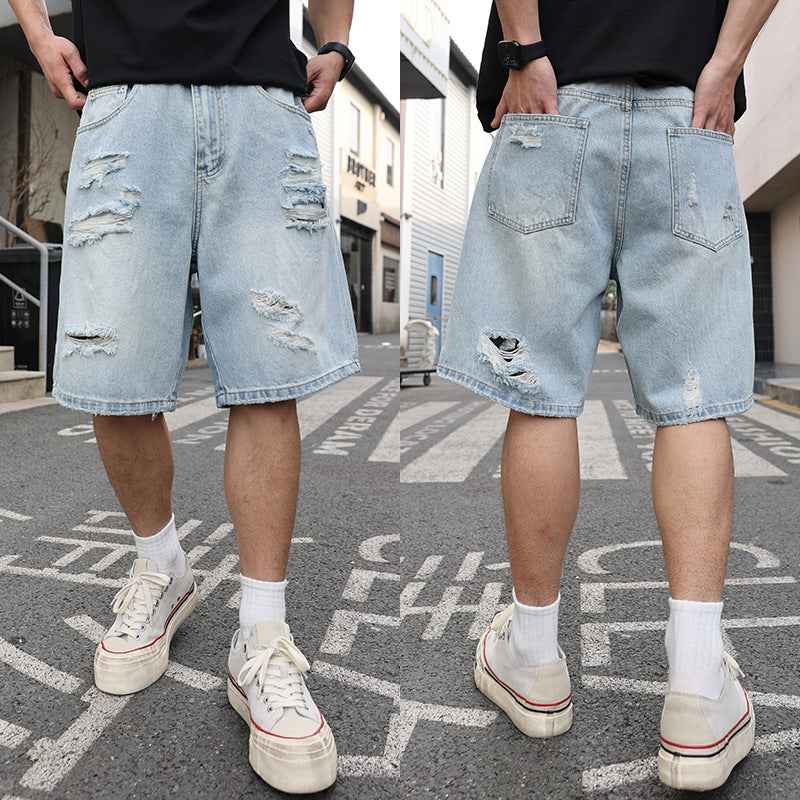 Ripped Denim Shorts Loose Casual Distressed