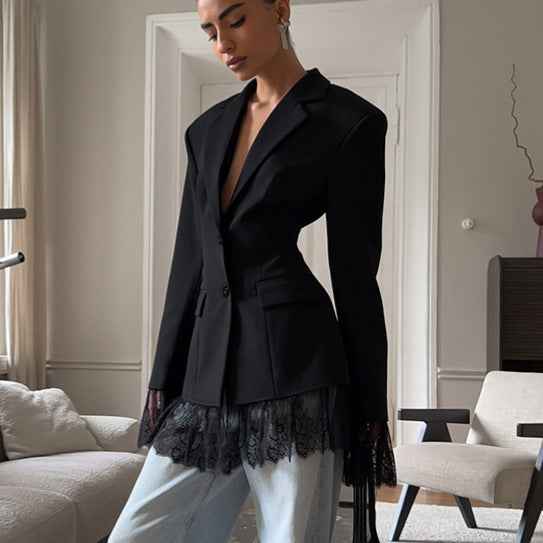 Gentle Niche Design Black Small Business Suit Coat