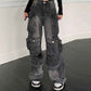 American Street Workwear Jeans for Women - Multi-Pocket Style
