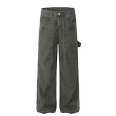Washed Design Cargo Jeans for Men - High-Grade Loose Straight Fit