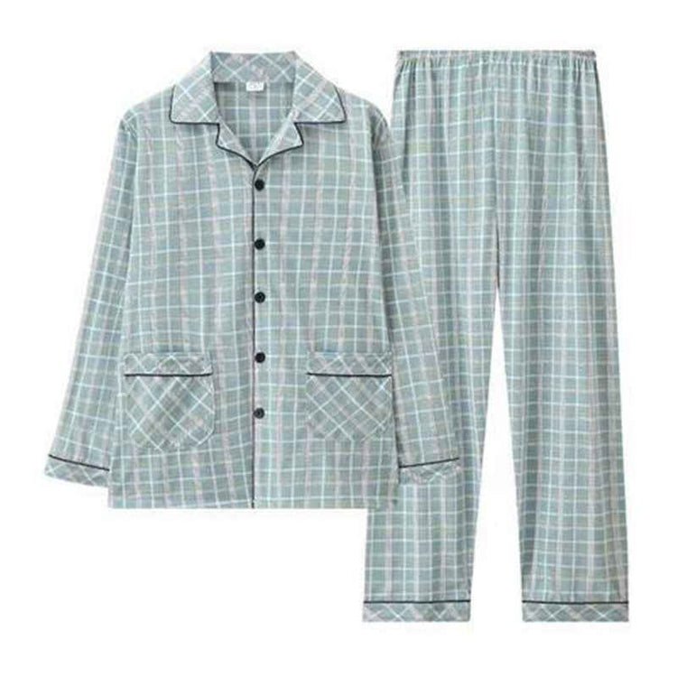 Full Cotton Thin Section Plus Size Plaid Outerwear for Comfortable Homewear