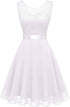 European And American Hollow Waist Solid Color Dress - Sleeveless Lace Hepburn Style