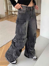 American Street Workwear Jeans for Women - Multi-Pocket Style