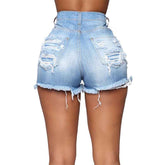 High Elastic Denim Shorts for Women - Ripped Design Ideal for Style and Comfort