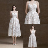 New Three-dimensional White Lace Dress Women.