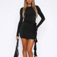European And American Style New Solid Color Long Sleeve Dress.