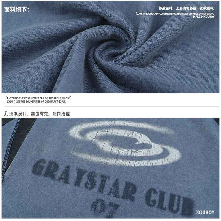 Hip Hop Letter Print T-shirt with Raglan Sleeves for Men