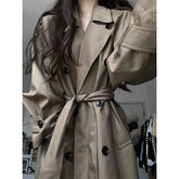 Temperament Wild Khaki Trench Coat for Effortless Casual Fashion - Florence Luxe