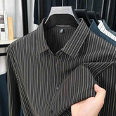 Spring And Autumn New Vertical Striped Shirt Men