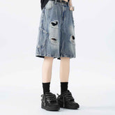 Washed Old Beautiful Ripped Denim Shorts for Trendy Summer Style