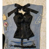 Pure Desire Bow Bandage Halter Top.