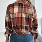 Womens Plaid Button Down Shacket Long Sleeve Jacket - Florence Luxe