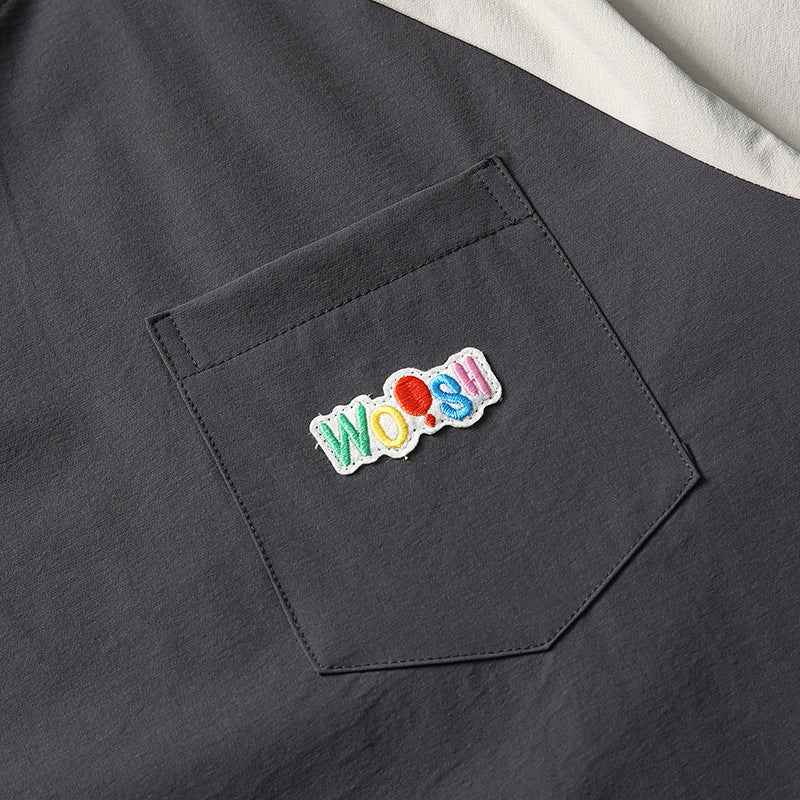 Contrast Color Quick-Drying T-Shirt with Raglan Sleeves