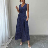 Vest Skirt Two-piece Set Striped Dress Suit For Women