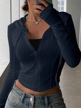 Top Slim Fit Sports Hoodie with Short Zipper Hooded Sweatshirt