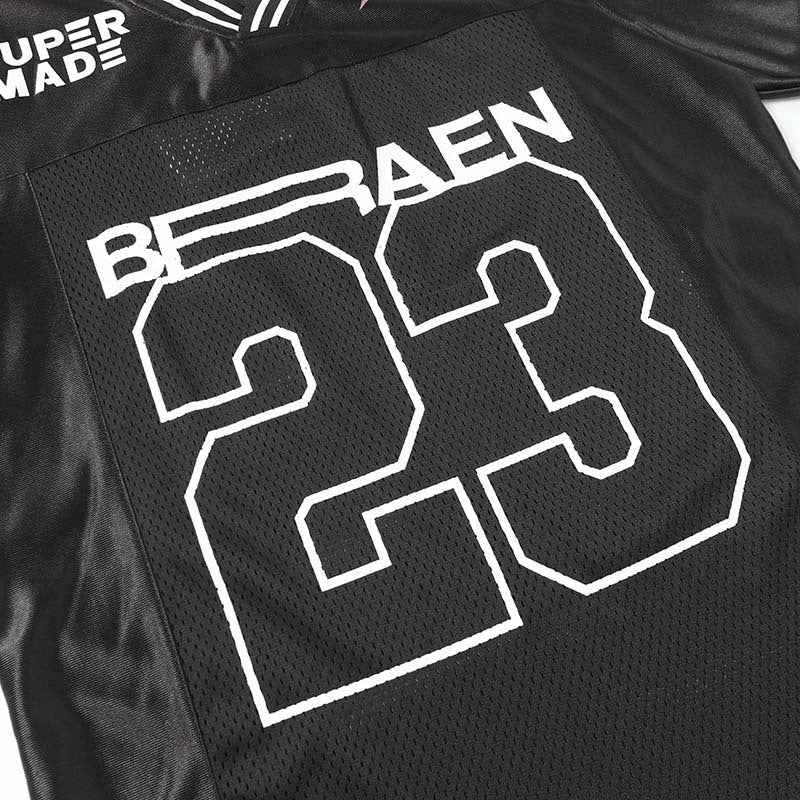 High Street V-neck Short Sleeve Top with Alphanumeric Printing and Patchwork