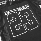 High Street V-neck Short Sleeve Top with Alphanumeric Printing and Patchwork