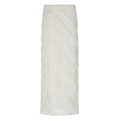 French Lace Jacquard Twill Skirt for Timeless Style and Luxurious Comfort