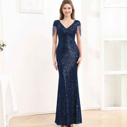 Sequined Slimming Long Dress Women - Flattering Fit for Any Occasion