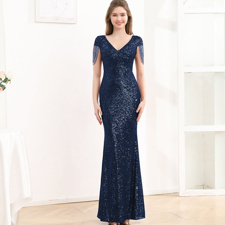 Sequined Slimming Long Dress Women - Flattering Fit for Any Occasion - Florence Luxe