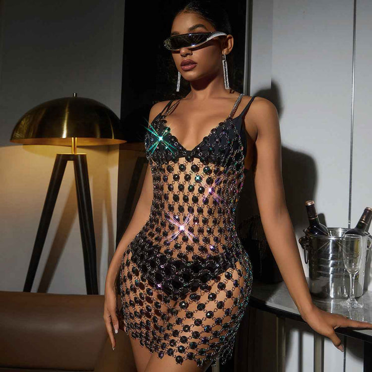 Gem Stitched Backless Dress for Women - Elegant and Stylish