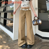 Niche High-End Latte Brown Wide-Leg Pants for Ultimate Comfort - Florence Luxe
