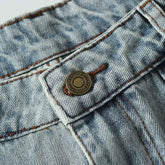 American Retro Pocket Jeans - Simple Washed and Worn Style