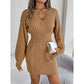 Womens Cut Out Sweater Dress - Long Sleeve Bodycon Mini Dress for Fall and Winter - Florence Luxe