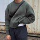 Solid Color Pullover Sweater Knitwear Men&