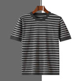 New Striped Round Neck Breathable Men&