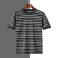 New Striped Round Neck Breathable Men&