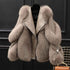 One-piece Fur Motorcycle Coat Long Wool Coat