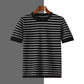 New Striped Round Neck Breathable Men&