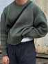 Solid Color Pullover Sweater Knitwear Men&