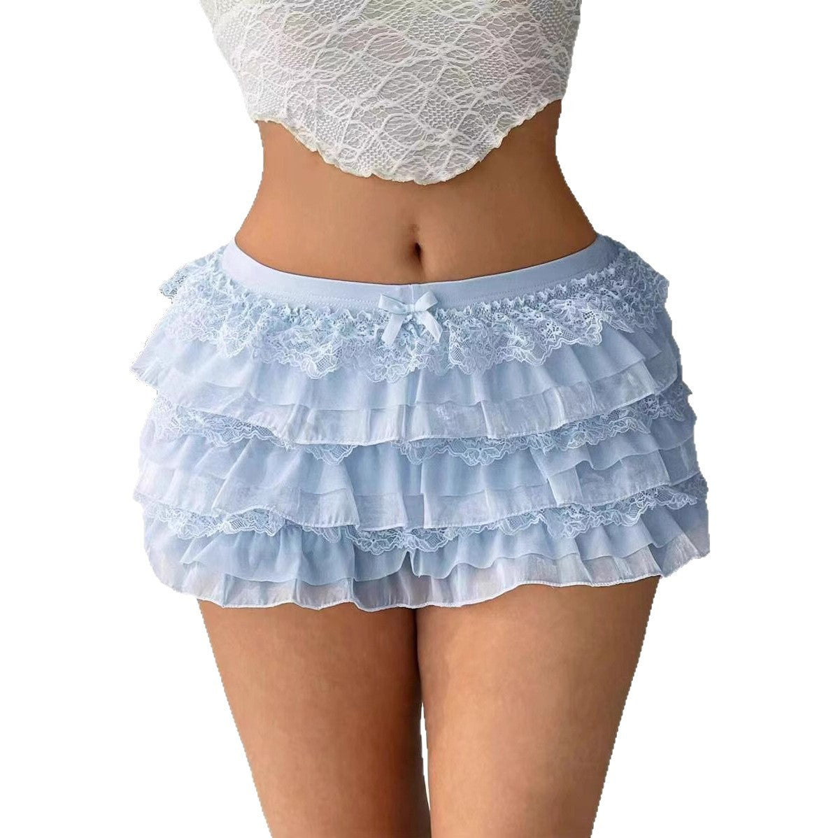 European and American Sexy Lace Bow Shorts with Nine Layers for Ultimate Comfort - Florence Luxe