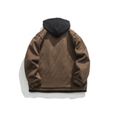 Color Matching Hooded Jacket Men with Three-Dimensional Pocket Retro Style - Florence Luxe
