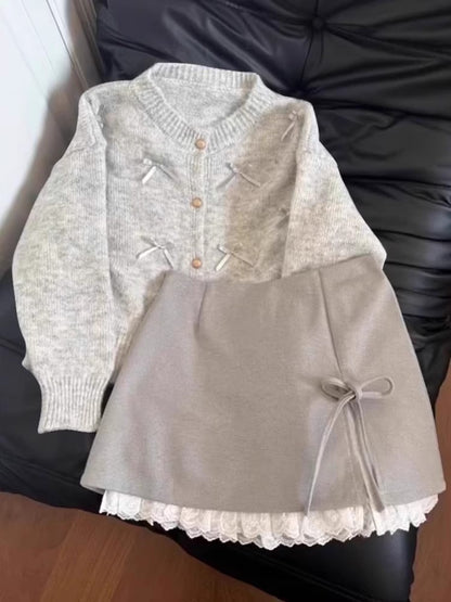 Gray Knitted Sweater for Women - Stylish Autumn and Winter Wear - Florence Luxe