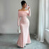 Elegant Simple Off-shoulder Long Sleeve Dress Women&