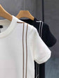 Striped Knitted Summer T-Shirt for Men - Youth Slim Fit High-end Retro Short Sleeve