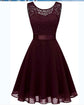 European And American Hollow Waist Solid Color Dress - Sleeveless Lace Hepburn Style