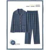 Full Cotton Thin Section Plus Size Plaid Outerwear for Comfortable Homewear