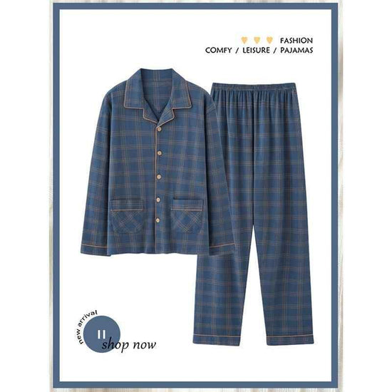 Full Cotton Thin Section Plus Size Plaid Outerwear for Comfortable Homewear