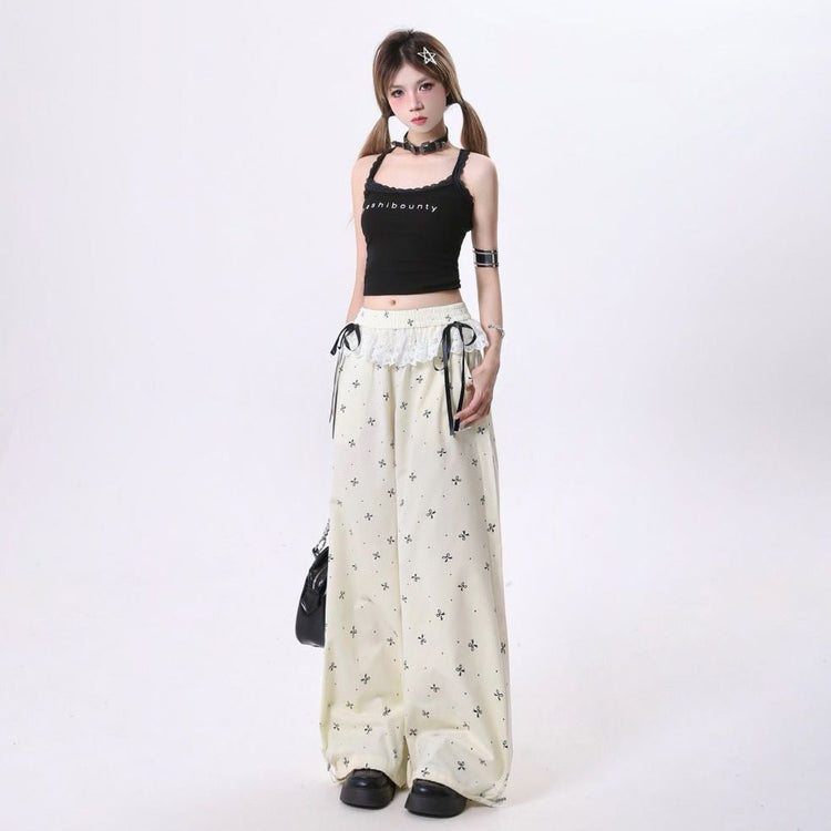 Casual Lace Pants for Women - Autumn Retro Style - Florence Luxe