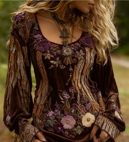 Grass Flower Embroidered Linen Shirt – Elegant & Eco-Friendly Style - Florence Luxe