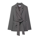 Padded Shoulder Belt Suit Jacket Bloomers Suit for Stylish Comfort - Florence Luxe