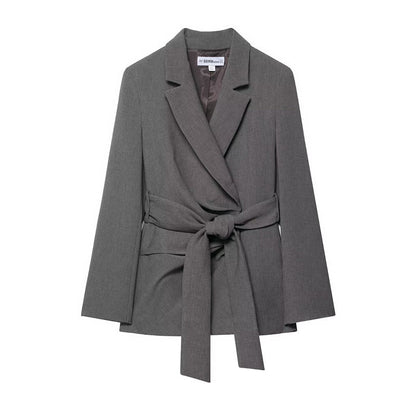 Padded Shoulder Belt Suit Jacket Bloomers Suit for Stylish Comfort - Florence Luxe