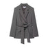 Padded Shoulder Belt Suit Jacket Bloomers Suit for Stylish Comfort - Florence Luxe