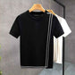 Striped Knitted Summer T-Shirt for Men - Youth Slim Fit High-end Retro Short Sleeve