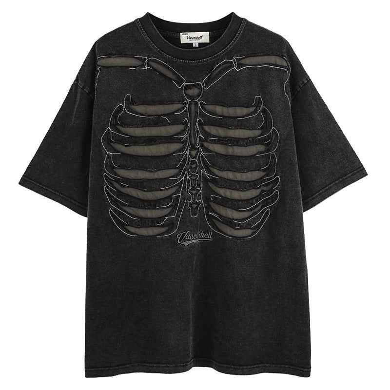 Dark Skull Short Sleeve Shirt for High Street Style