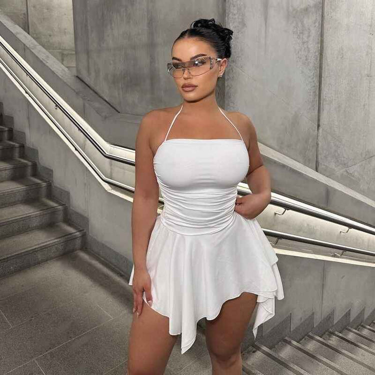 Irregular Design Short Dress Women